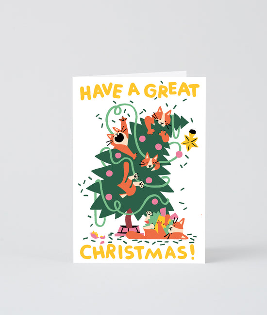Load image into Gallery viewer, Great Christmas Cats Embossed Christmas Card
